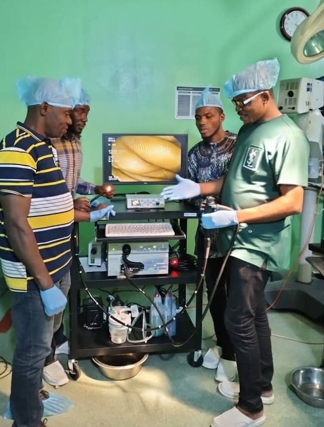 Application training session on the Olympus endoscopy system at NAUTH